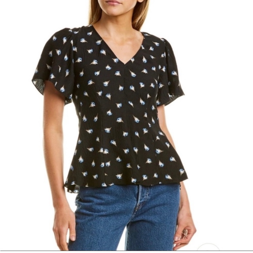 NWT Rebecca Taylor Silk Peplum Top- size 10
